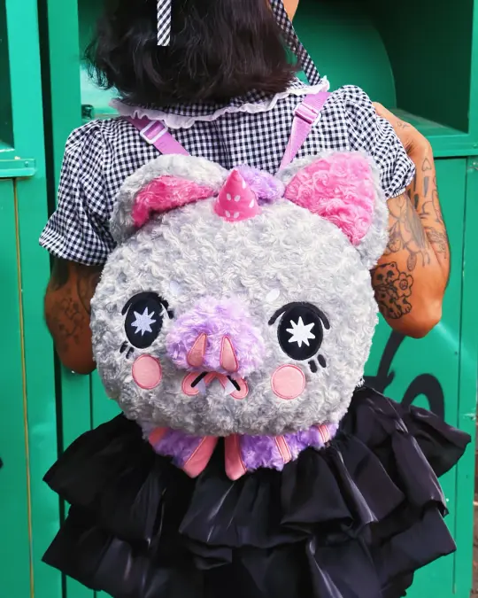 Grumpy Bat Plush Backpack! - GRADE B