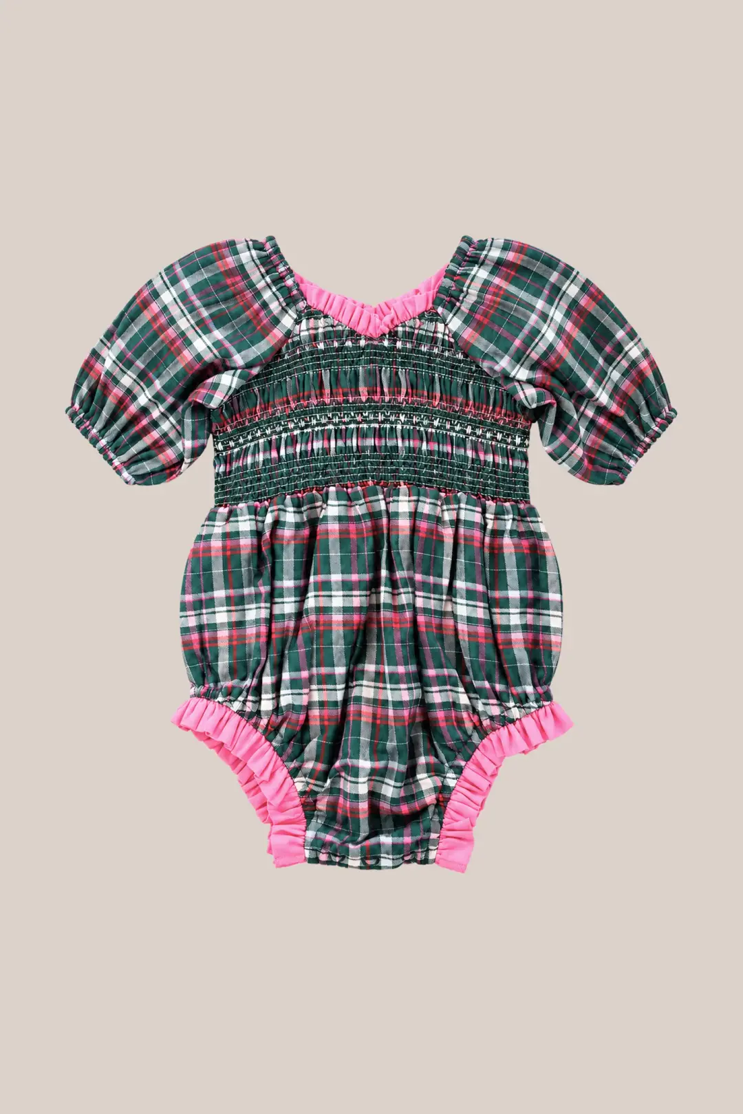 Baby Roselyn Romper in Season's Greetings Plaid