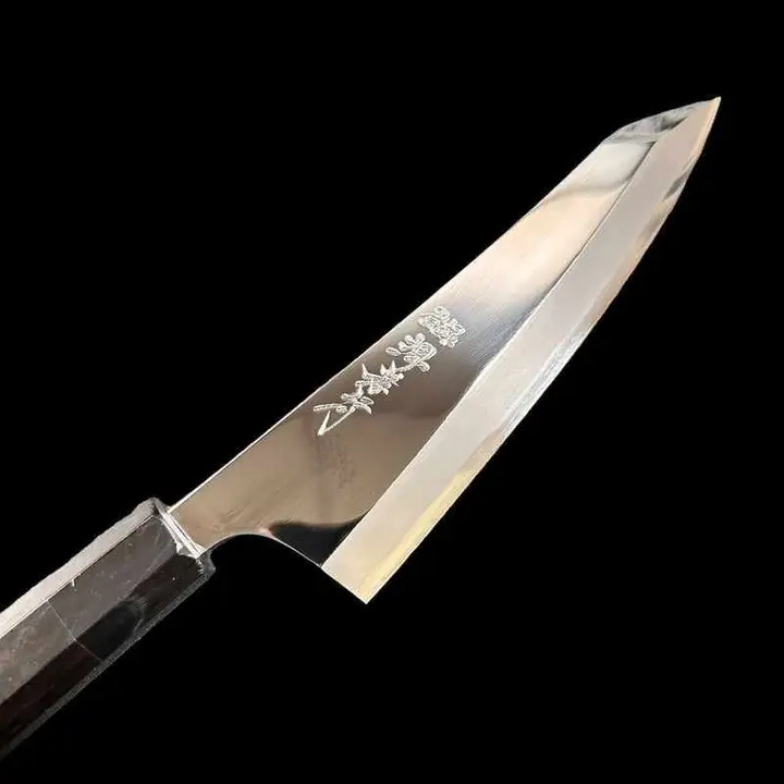 Sakai Takayuki Hienn Series by Itsuo Doi Blue #2 Hammer Forged Ni Mai Kengata-Deba 180mm with Saya Sheath
