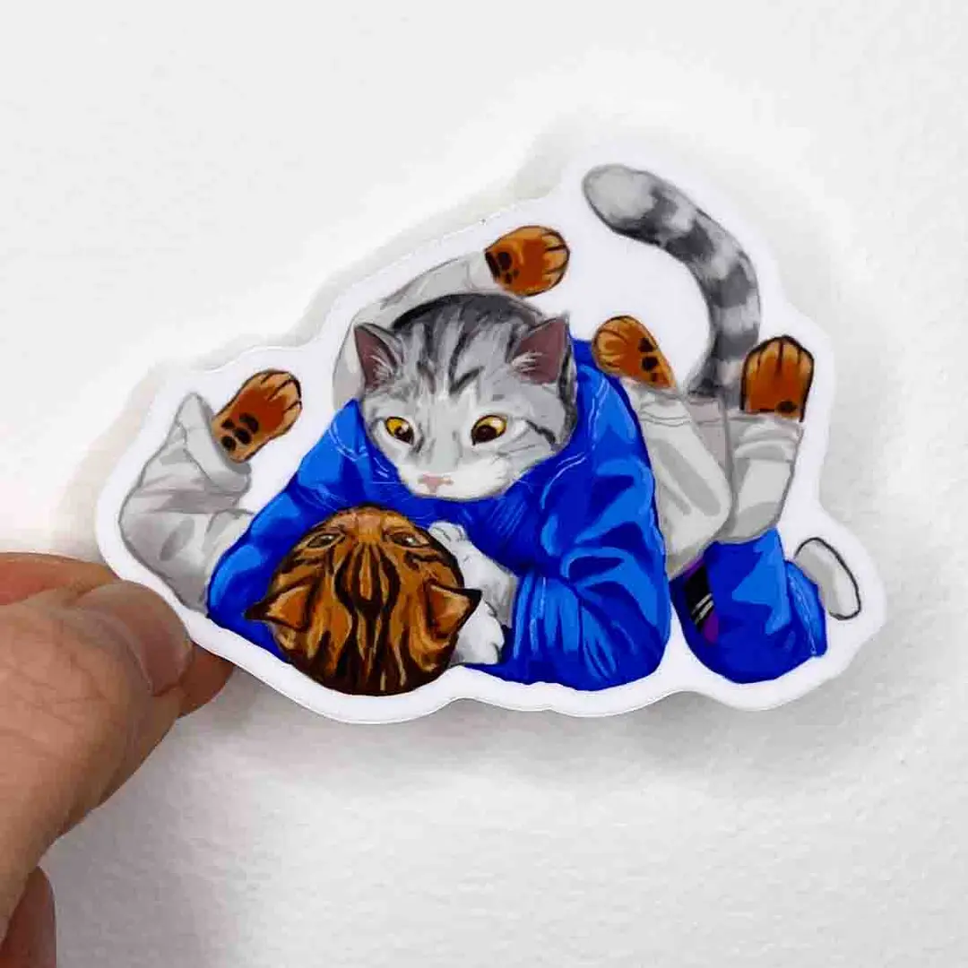 Catjitsu Technique 007 - Ezekiel Choke Sticker, 3"