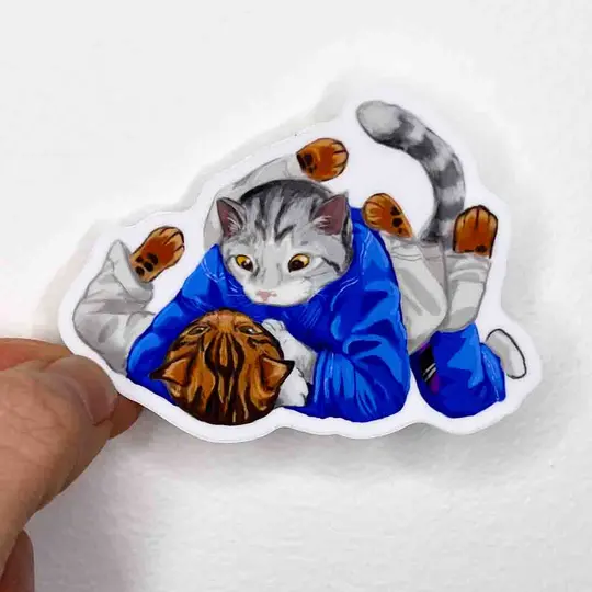 Catjitsu Technique 007 - Ezekiel Choke Sticker, 3"