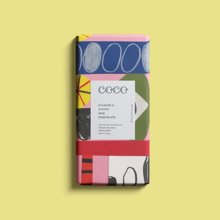 80g Rhubarb & Ginger Milk Chocolate