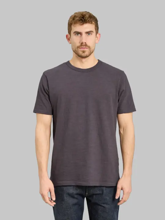 UES No.8 Slub Nep Short Sleeve T-Shirt Purple Navy