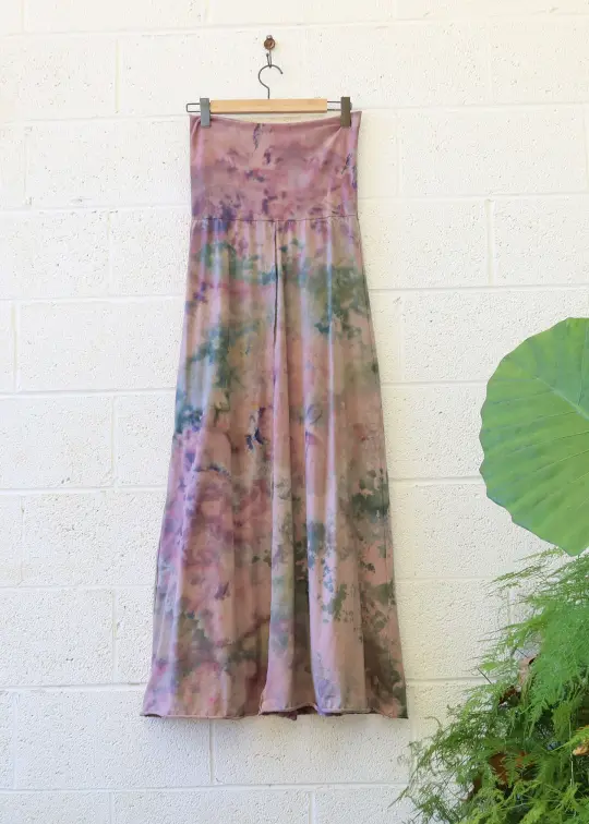 OOAK - Warrior Simplicity Long Skirt / XL / LIGHT Organic Cotton / Ice Dye (82)