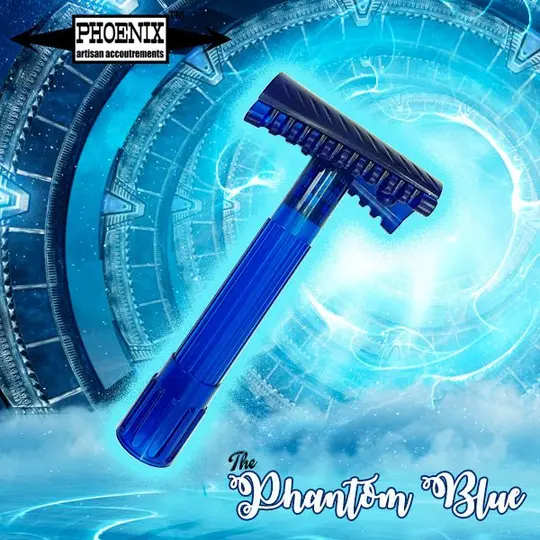 Phantom Blue Open Comb Double Slant Safety Razor | Twisted Shave Tech