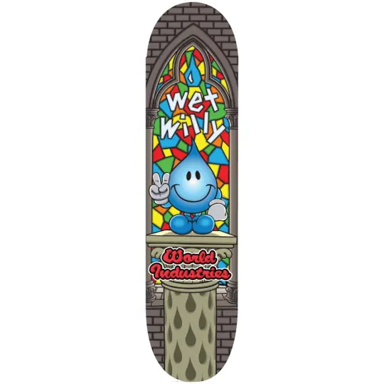 Wet Willy stained glass skateboard