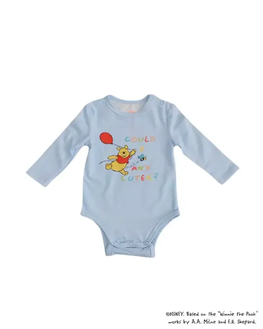 Long-Sleeve Onesie - Blue Busy Bee Pooh (3M left!)