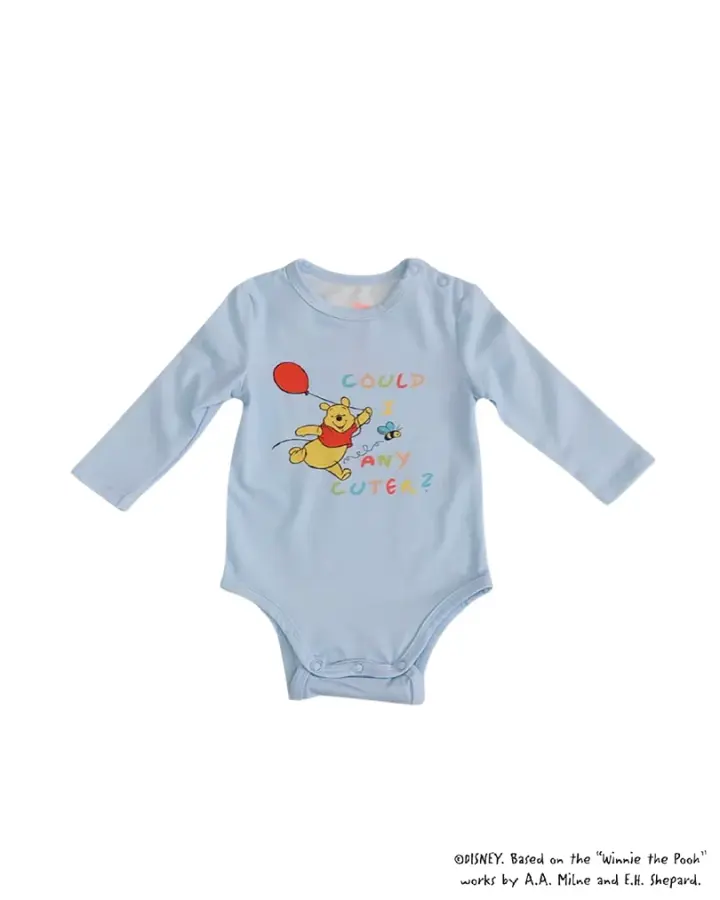 Long-Sleeve Onesie - Blue Busy Bee Pooh (3M left!)