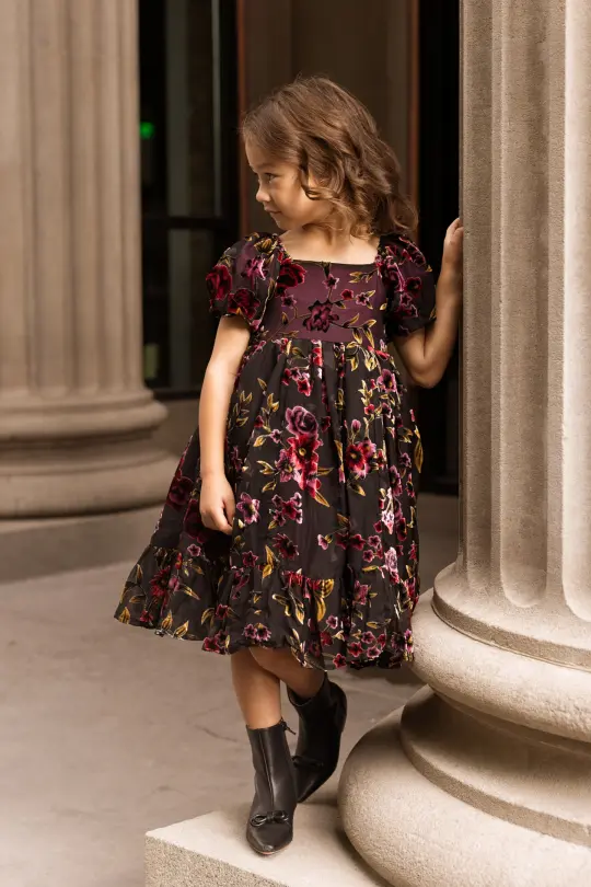 Mini Coco Dress in Violet Dusk Burnout