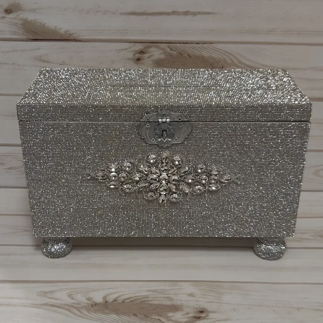 "Lauren" Full Rhinestone Card Box (Available in rose gold)