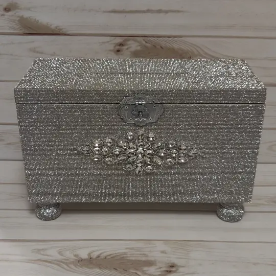 "Lauren" Full Rhinestone Card Box (Available in rose gold)