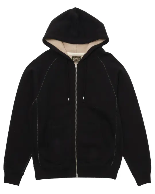 Zip Hoodie - Fleeced Foxfibre® - Black