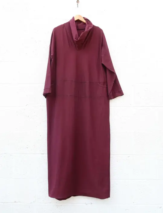 Sale - Many Moons Classic Darjeeling Long Dress / Heavy Stretch Cotton / XL / Cacao (69)