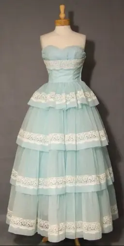 Pretty Pale Blue Prom Dress ,Lace Trim Corset Midi Women Dress RS1217