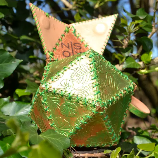 Handmade leather dice bag