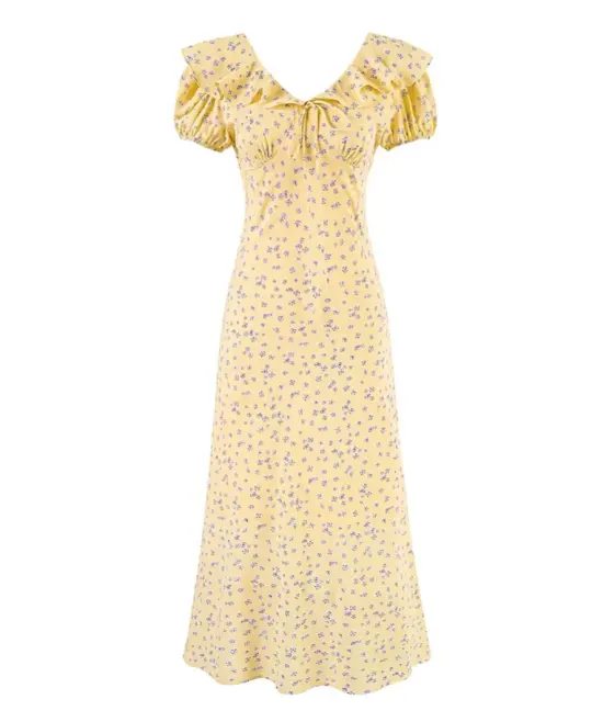 French retro floral dress 2025 new temperament waist long dress R2583