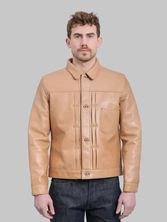 Y'2 Leather KB140T Kakishibu Persimmon Tanned Horsehide Type I Jacket