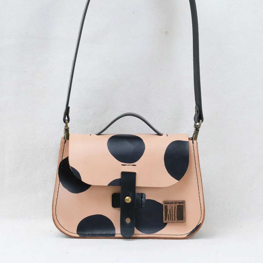 Paint Petite Two-way Purse black dots