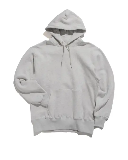 The Real McCoy’s MC24114 10 Oz. Loopwheel Hooded Sweatshirt Snow Gray
