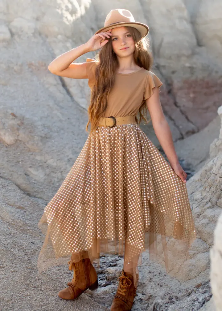 Tina Dress in Light Tan