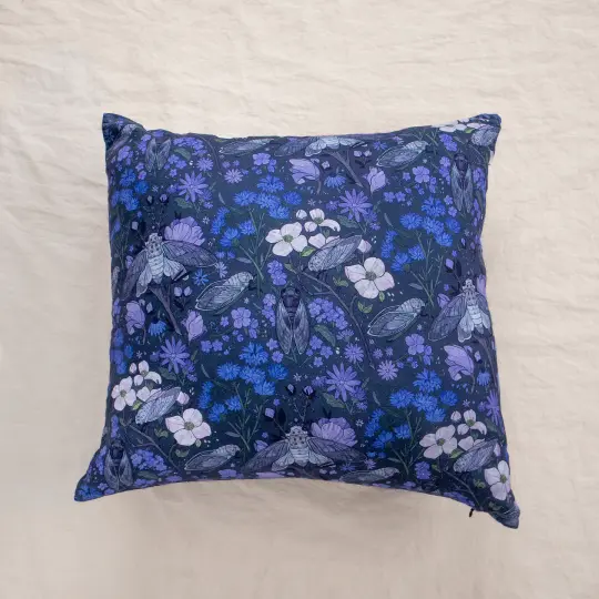 [COTTON/LINEN PILLOW COVER] Cicada Symphony