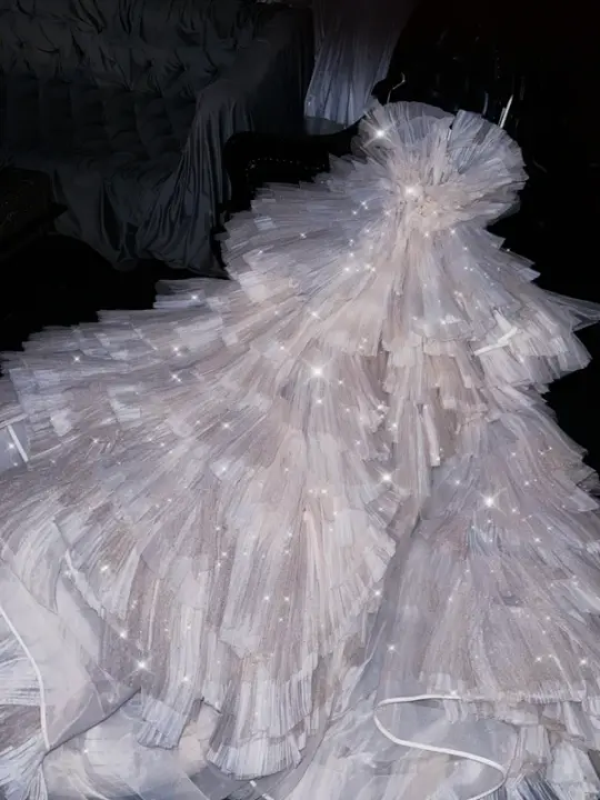 White strapless, fitted waist, full skirt, long ball gown, bridal dress R8749