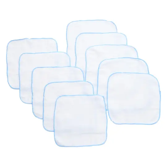 necessities by tendertyme Baby Boys and Girls 10 Pack Terry Baby Washcloths, Blue