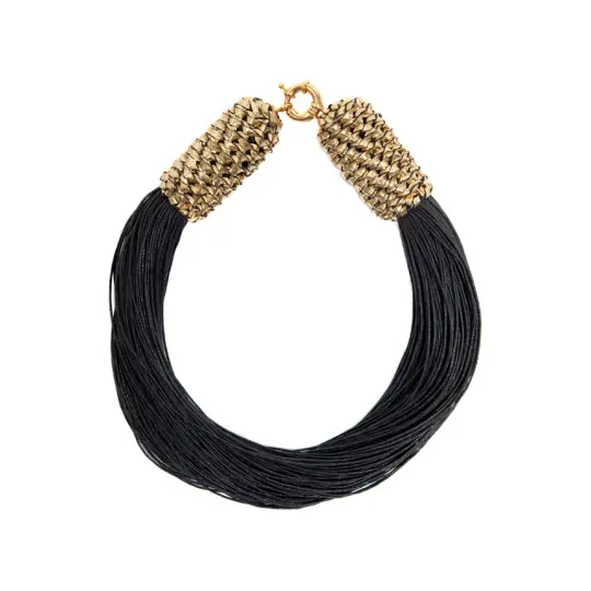 "Tropics" Gold & Black Neckpiece