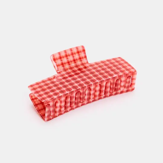 Jumbo Box Claw in Red Plaid