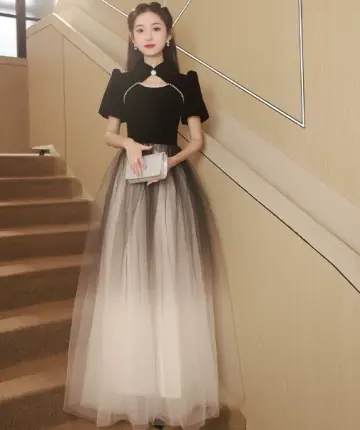 Tulle Beaded Corset Prom Gown , Elegant Gradient Maxi Evening Dress Ball Gown RS1927