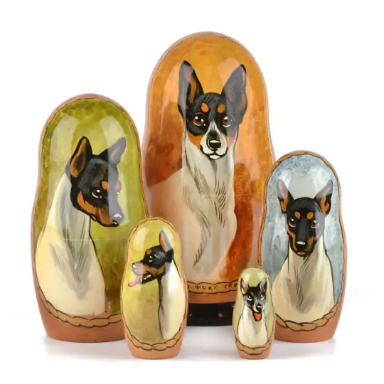 Toy Fox Terrier Dog Stacking Doll