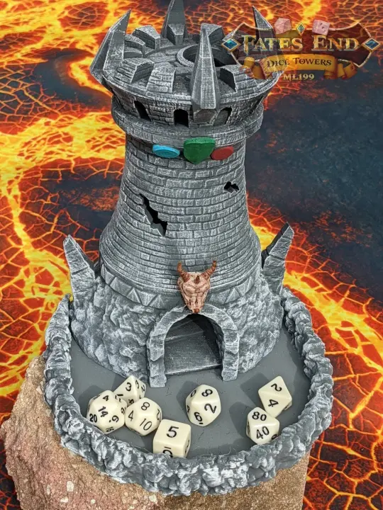 Fighter 3D Printed Dice Tower - Fate's End Collection - Stand your ground with each roll!
