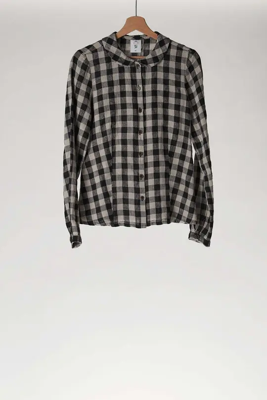 Classic Shirt, Long Sleeves, Black Checkers