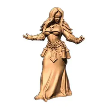 render of 32mm scale model female warrior Rim