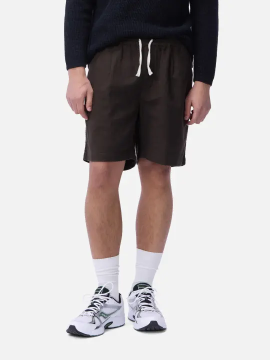 Drawstring Short ~ Chocolate Linen
