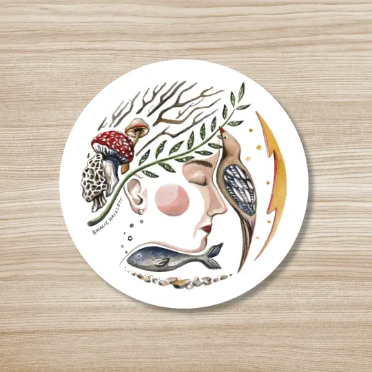 Rosalie Haizlett Illustration - Nature Girl Waterproof Sticker