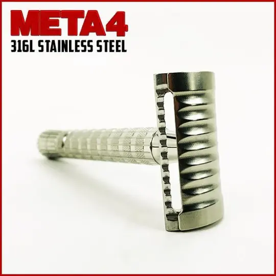The META-4 Safety Razor | Flare Tip Series | 316 L Stainless | Clog Proof