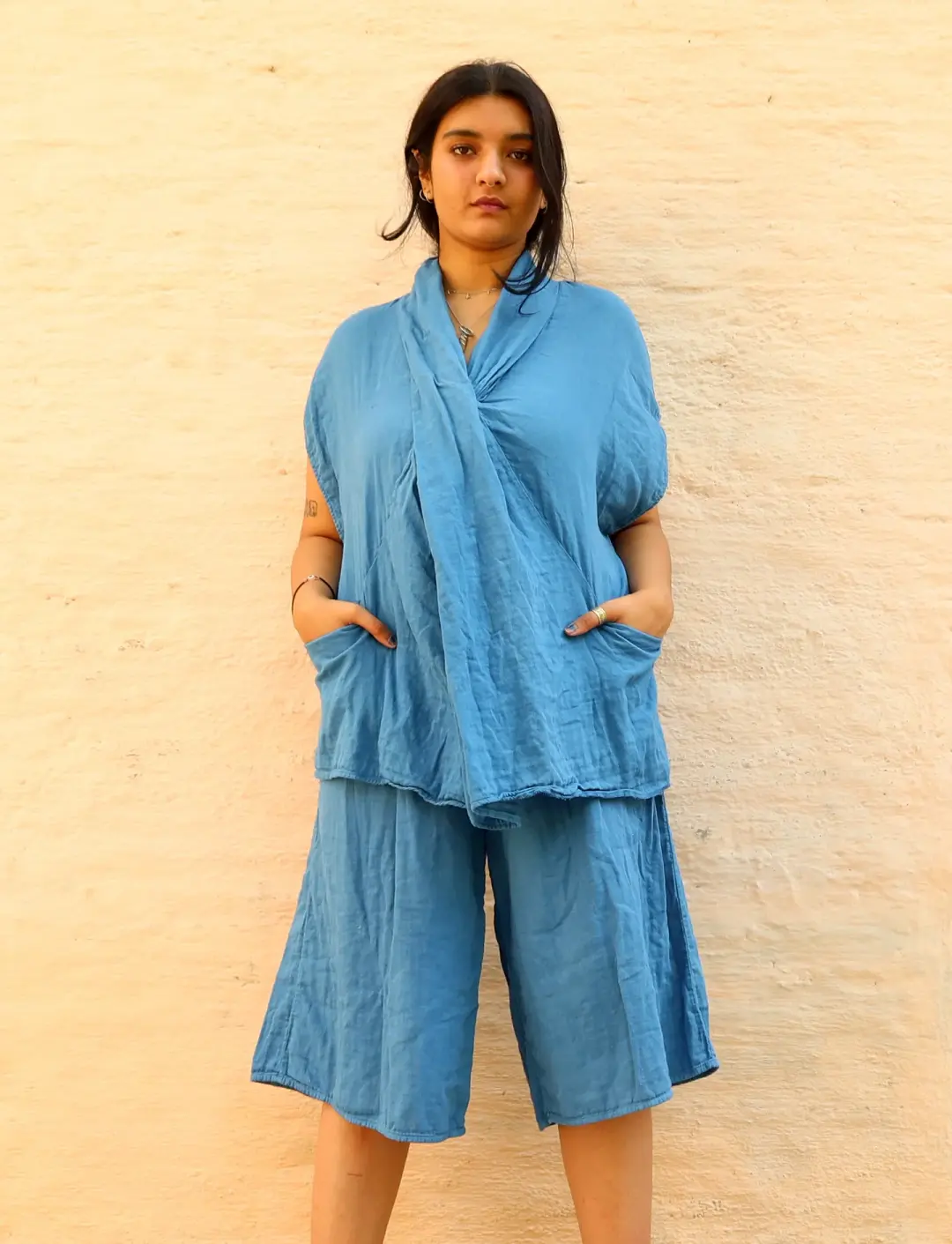 Shawl Collar Origami Shirt Kaftan
