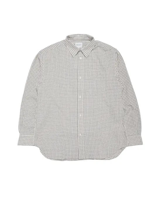 Norse Projects Espevik Oversized Check Shirt Natural Ecru