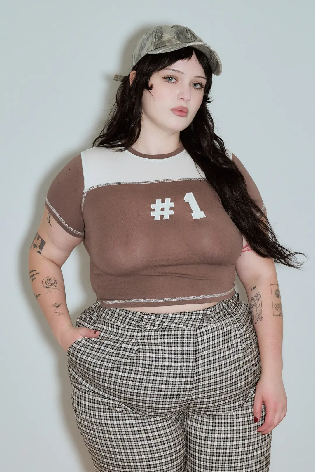 #1 Wet T-shirt Contest Varsity Baby Tee Mushroom