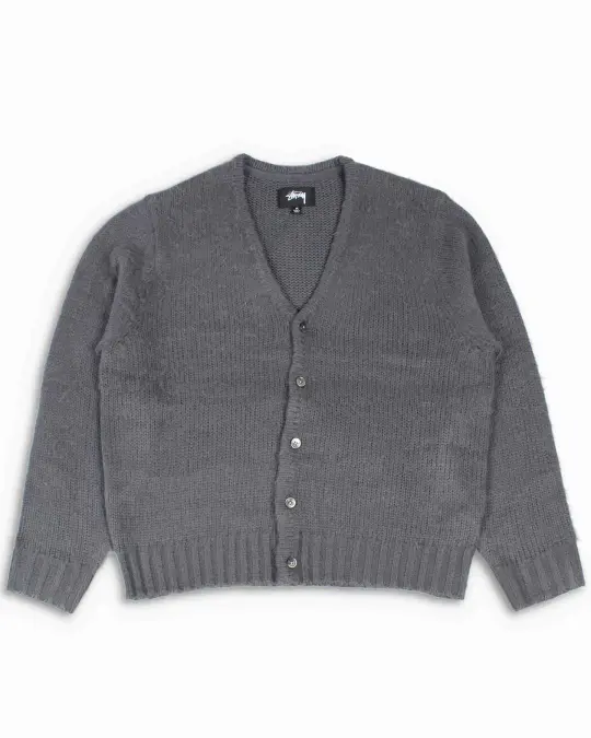 Stüssy Brushed Cardigan Charcoal