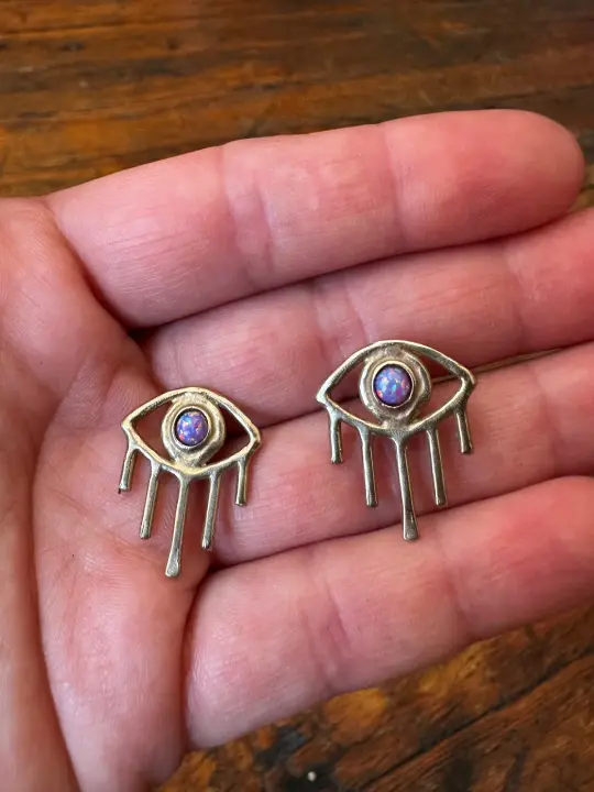 Vision Earrings - Purple Opal