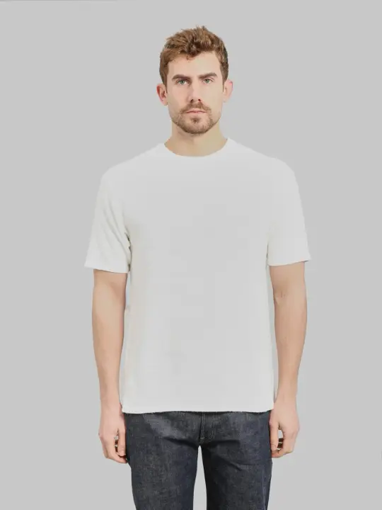 UES 100% Linen Short Sleeve T-Shirt White