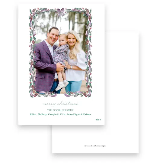 Lilac Pinecone Holiday Card