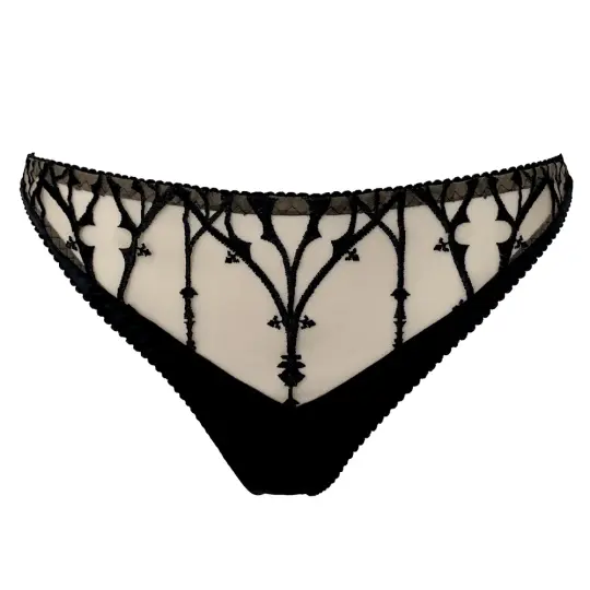 SANCTUARY EMBROIDERY THONG (NUDE)