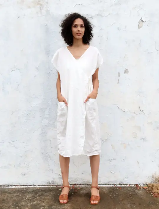 Wrap Origami Below Knee Kaftan