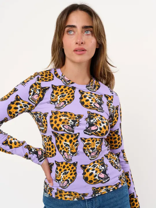 Long Sleeve Tee Cheetah Head