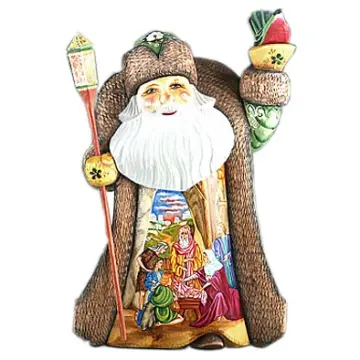 13" Tall Nativity Carved Santa Figure