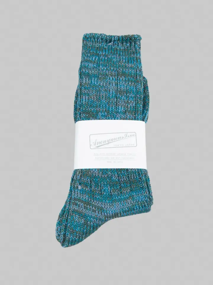 Anonymous Ism 5 Colour Mix Crew Socks Green