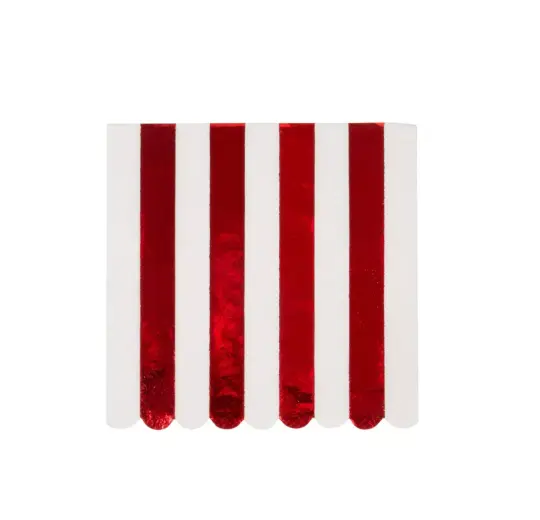 Foil Red Stripe Small Napkin